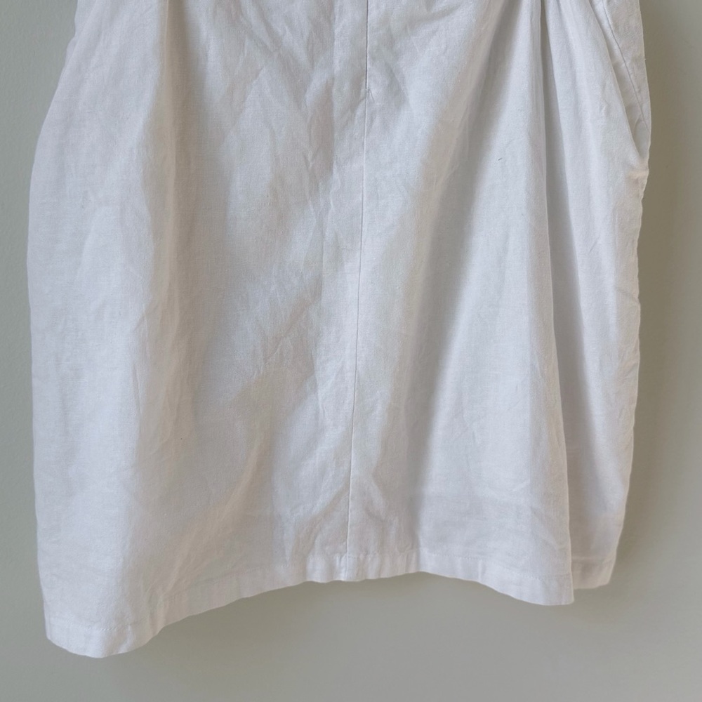 Altar'd State Size Medium White Puff Sleeve Cutout Mini Dress Linen Blend Lined - Picture 12 of 13